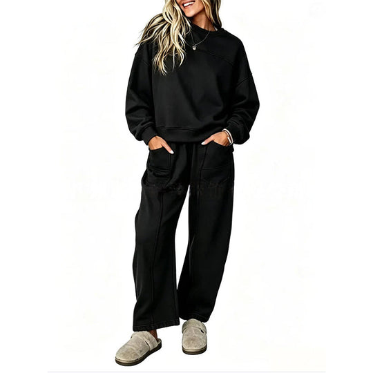Ensemble décontracté femme Sweat-shirt et pantalon à jambes larges