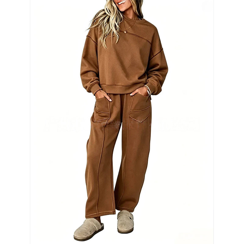 Ensemble décontracté femme Sweat-shirt et pantalon à jambes larges