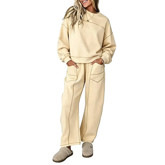 Ensemble décontracté femme Sweat-shirt et pantalon à jambes larges