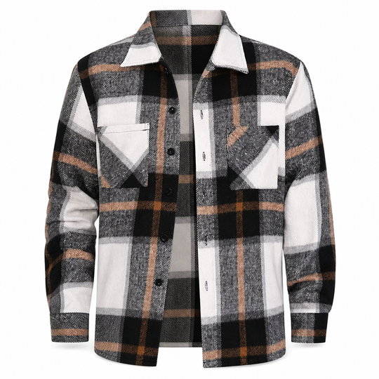 Chemise casual à carreaux en flanelle pour homme
