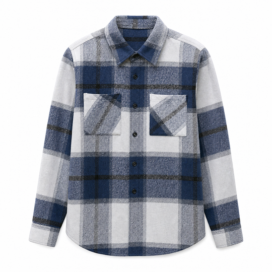 Chemise casual à carreaux en flanelle pour homme