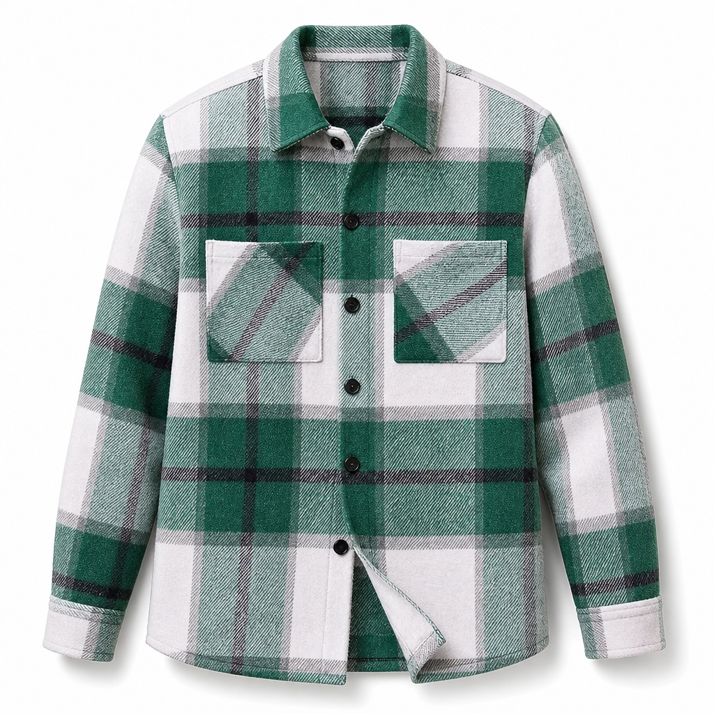 Chemise casual à carreaux en flanelle pour homme