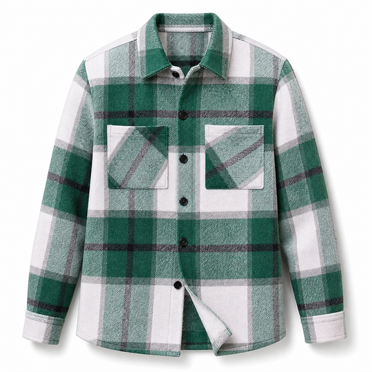Chemise casual à carreaux en flanelle pour homme