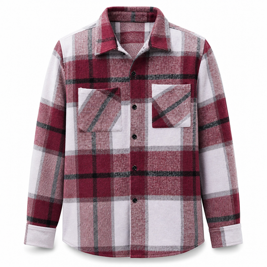 Chemise casual à carreaux en flanelle pour homme