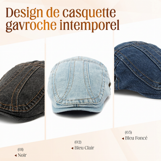 🔥 Nouveautés 2026 | 💸 Casquette newsboy en denim unisexe