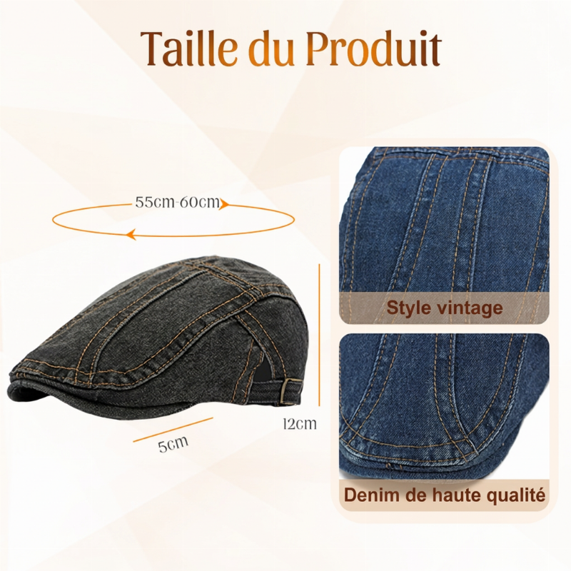 🔥 Nouveautés 2026 | 💸 Casquette newsboy en denim unisexe