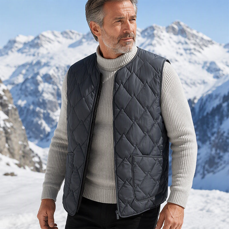 Gilet matelassé diamanté thermique d'hiver pour homme