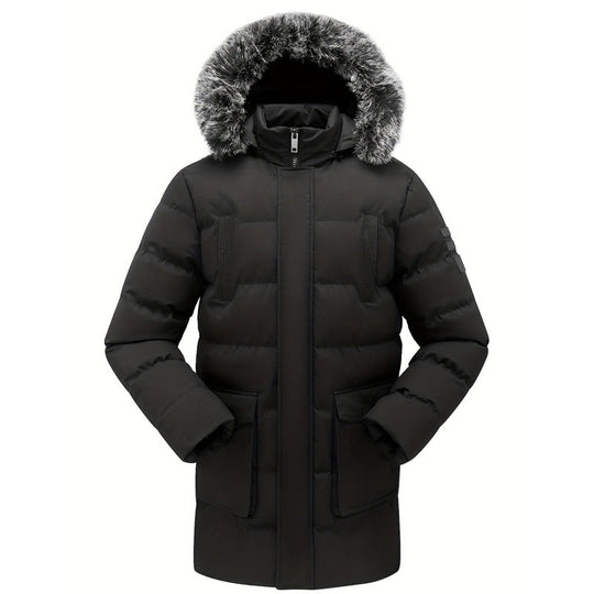 Veste d'hiver mi-longue pour homme, coupe-vent et thermique