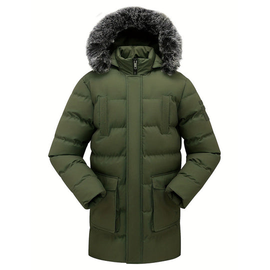 Veste d'hiver mi-longue pour homme, coupe-vent et thermique