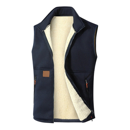 Gilet d'hiver unisexe doublé peluche et chaud