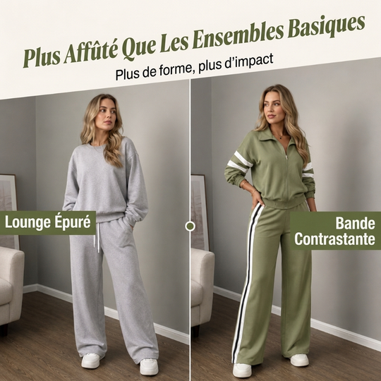 Ensemble sweat décontracté et pantalon large pour femme