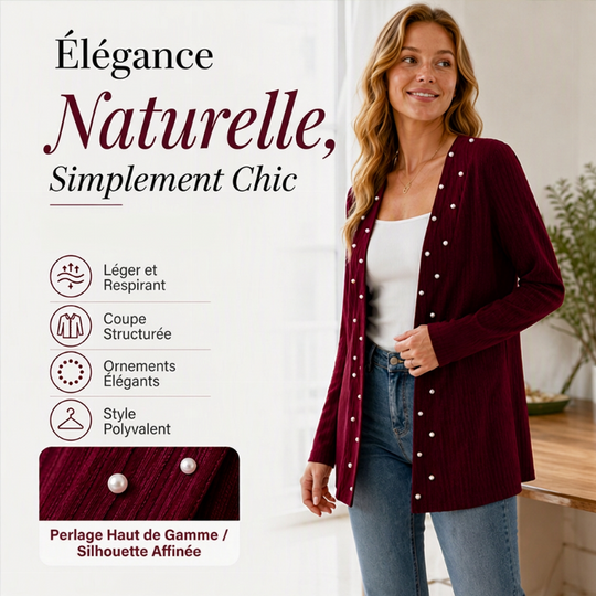 Cardigan en tricot pour femme orné de pertes