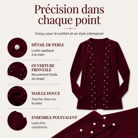 Cardigan en tricot pour femme orné de pertes