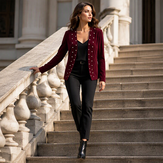 Cardigan en tricot pour femme orné de pertes