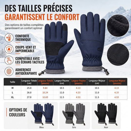 Gants thermiques d'hiver pour hommes et femmes, coupe-vent et résistant au froid, écran tactile antidérapants pour le cyclisme