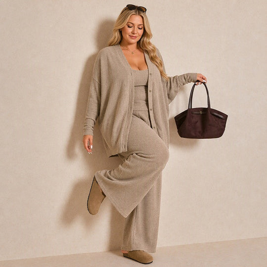 Ensemble de détente en tricot 3 pièces pour femme