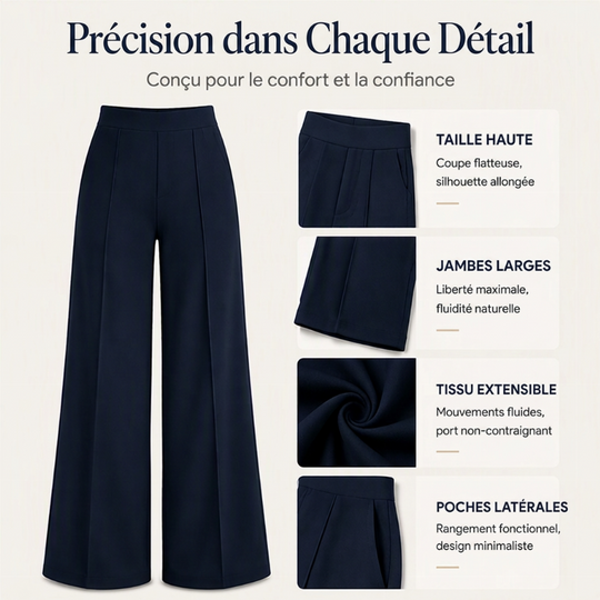 Pantalon large taille haute décontracté pour femmes
