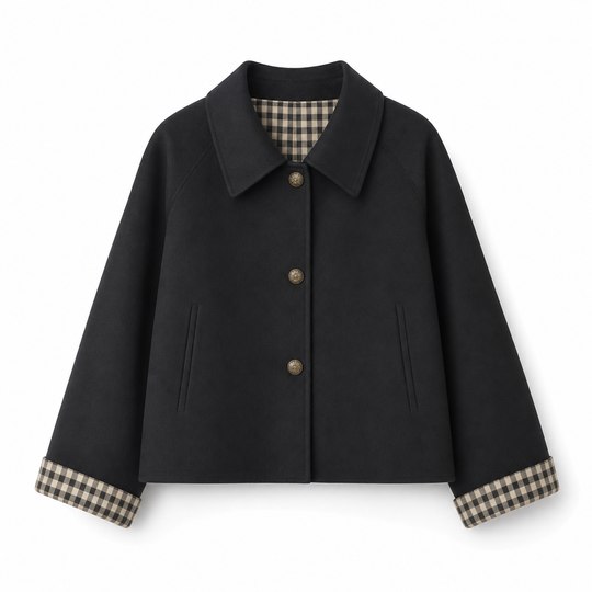 Manteau d'automne-hiver décontracté pour femme, à manches longues et boutonnage simple