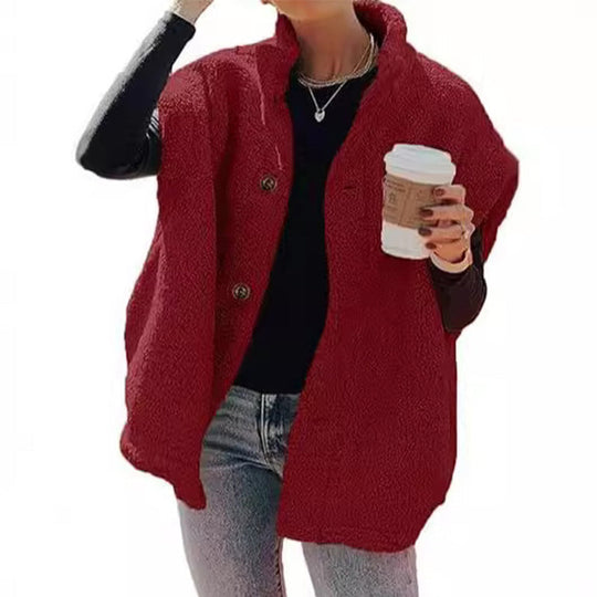 Gilet chaud décontracté en sherpa pour femme