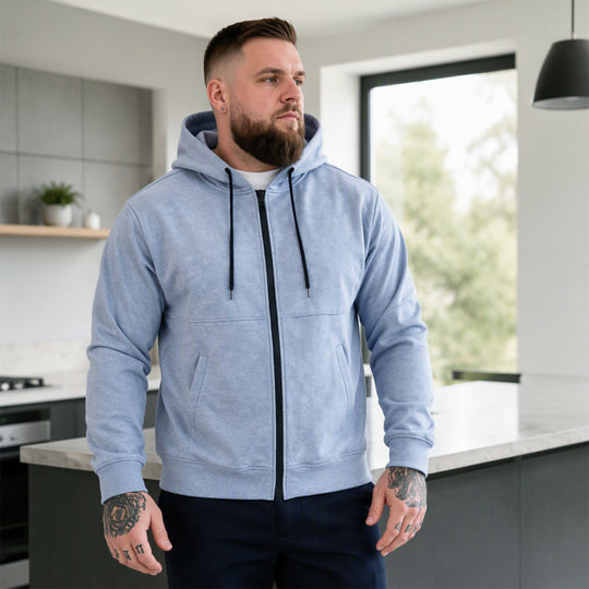 Veste à capuche zippée décontractée et chaude pour homme