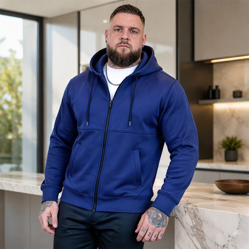 Veste à capuche zippée décontractée et chaude pour homme