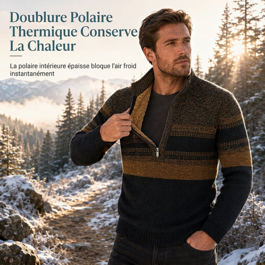 Cardigan en triqué à carreaux pour homme, doublure molletonnée, à capuche, manteau épais à manches longues pour l'hiver