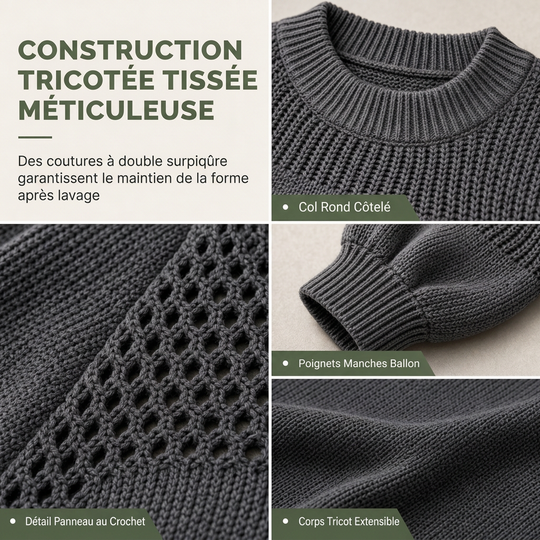 🌸Promotion exceptionnelle : 50 % de réduction💖Pull-over en maille unie pour femme