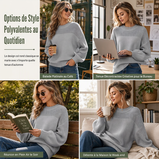 🌸Promotion exceptionnelle : 50 % de réduction💖Pull-over en maille unie pour femme