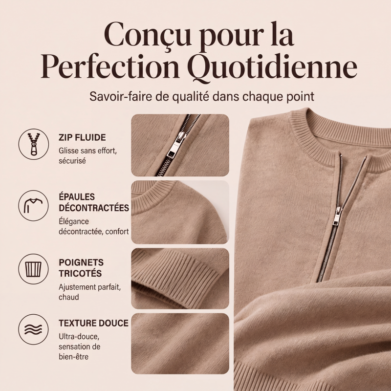 ☁️Veste en maille décontractée à fermeture éclair pour femme