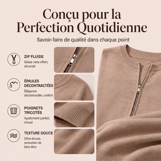 ☁️Veste en maille décontractée à fermeture éclair pour femme
