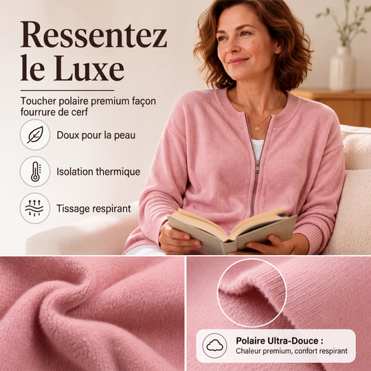 ☁️Veste en maille décontractée à fermeture éclair pour femme