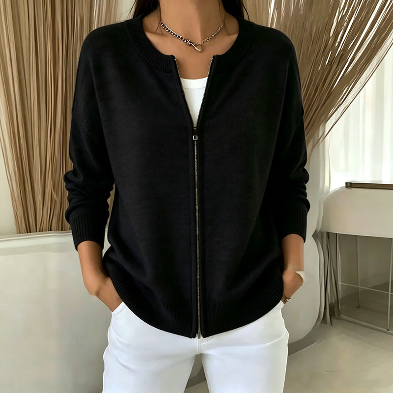 ☁️Veste en maille décontractée à fermeture éclair pour femme