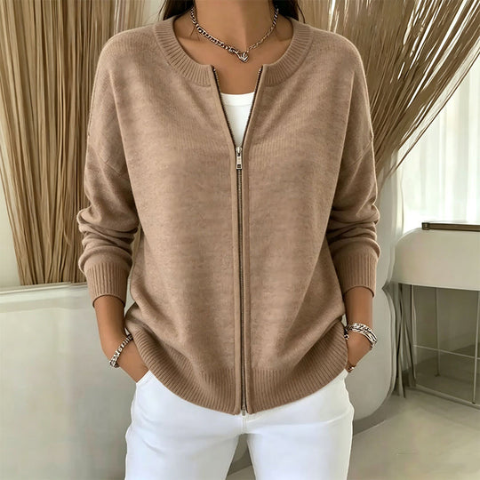 ☁️Veste en maille décontractée à fermeture éclair pour femme