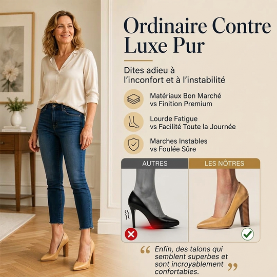 Escarpins femme à talons hairs épais et bout pointu élégants