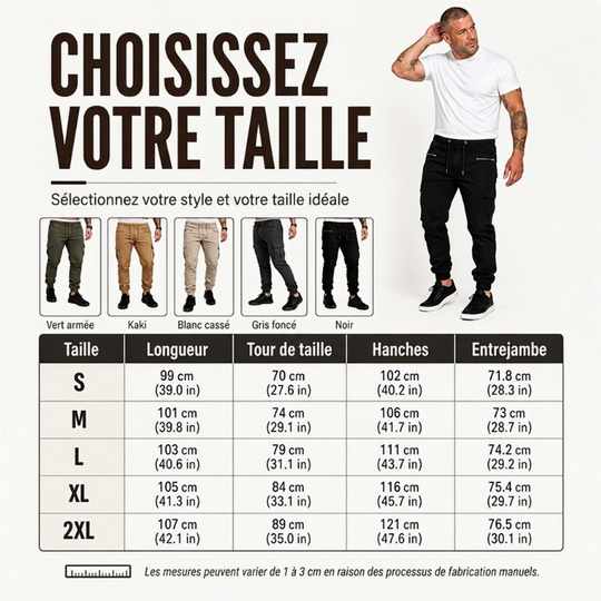 Pantalon cargo décontracté et ajusté pour homme