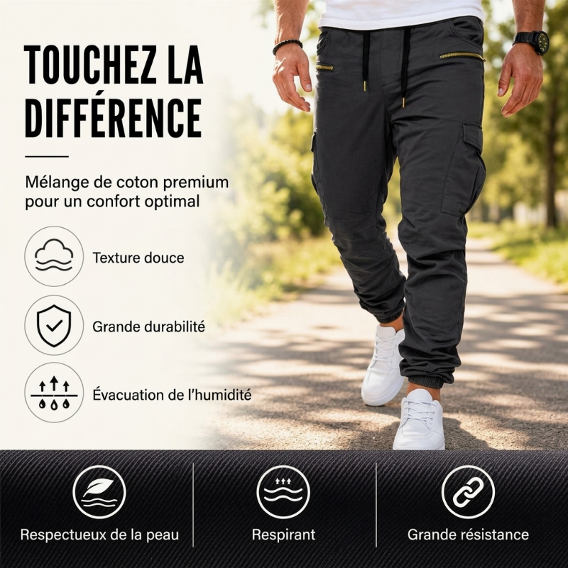 Pantalon cargo décontracté et ajusté pour homme