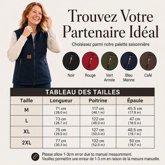 Gilet thermique d'hiver à col montant pour femme