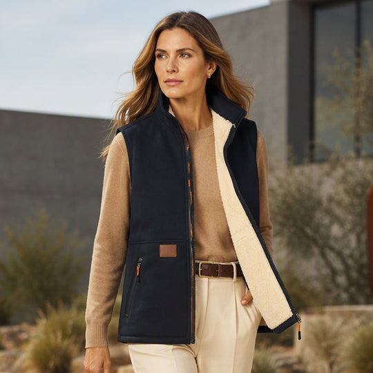 Gilet thermique d'hiver à col montant pour femme
