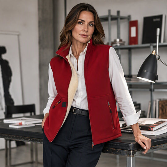 Gilet thermique d'hiver à col montant pour femme