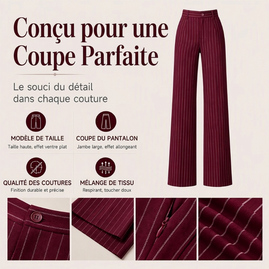 ⏳Liquidation totale⏳Pantalon à pattes d'éléphant rayé taille haute pour femme