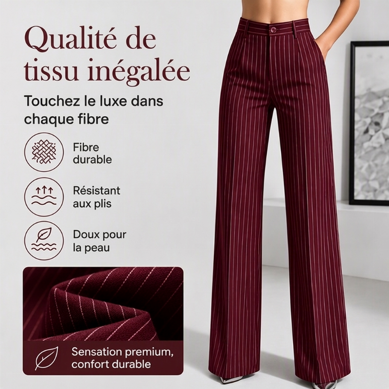 ⏳Liquidation totale⏳Pantalon à pattes d'éléphant rayé taille haute pour femme