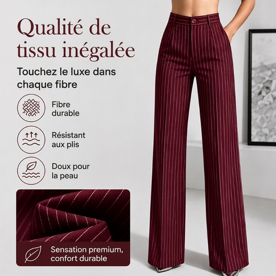 ⏳Liquidation totale⏳Pantalon à pattes d'éléphant rayé taille haute pour femme