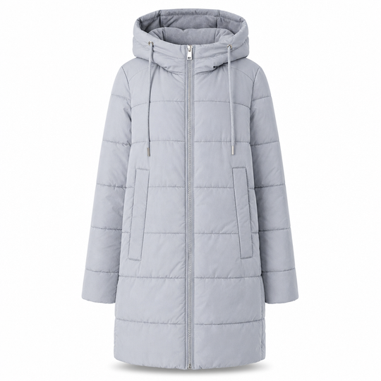 👜 -50 % sur toute la mode femme ! ✨Manteau matelé long à capuche et coupe slim, couleur unie, avec poches pour l'hiver
