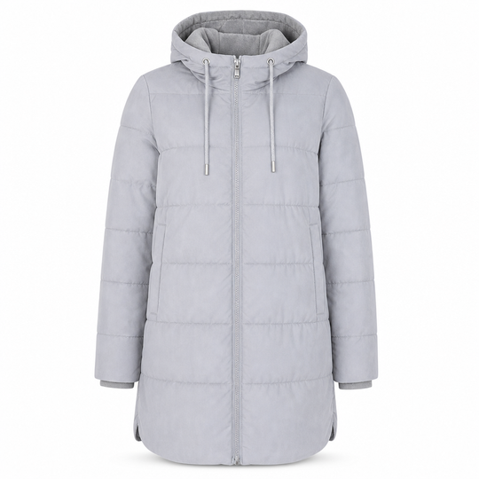 👜 -50 % sur toute la mode femme ! ✨Manteau matelé long à capuche et coupe slim, couleur unie, avec poches pour l'hiver
