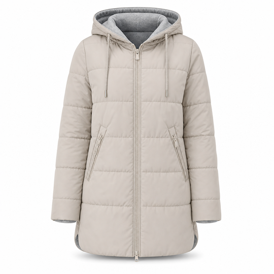 👜 -50 % sur toute la mode femme ! ✨Manteau matelé long à capuche et coupe slim, couleur unie, avec poches pour l'hiver