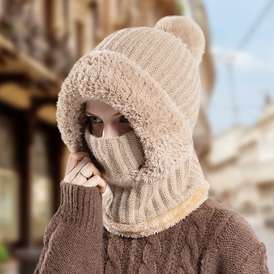 ⏳Liquidation totale⏳Bonnet Écharpe et Masque 3-en-1 Tricoté d'Hiver pour Femmes