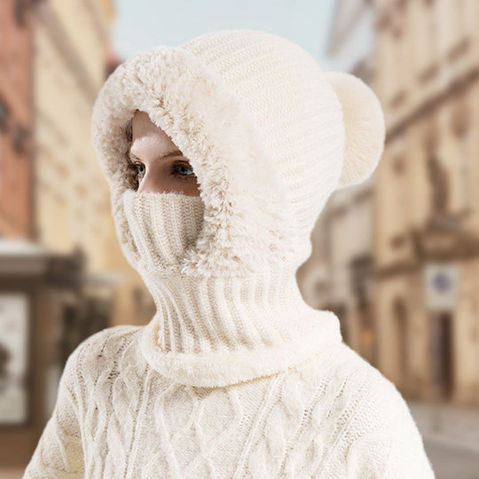 ⏳Liquidation totale⏳Bonnet Écharpe et Masque 3-en-1 Tricoté d'Hiver pour Femmes