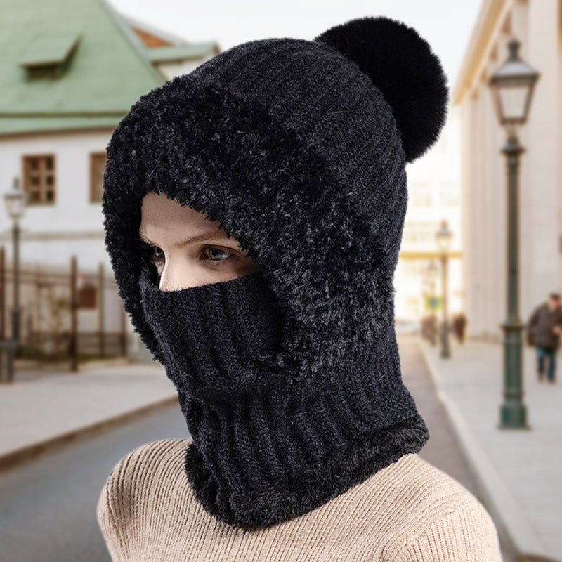 ⏳Liquidation totale⏳Bonnet Écharpe et Masque 3-en-1 Tricoté d'Hiver pour Femmes