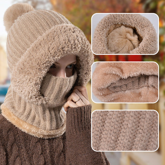 ⏳Liquidation totale⏳Bonnet Écharpe et Masque 3-en-1 Tricoté d'Hiver pour Femmes