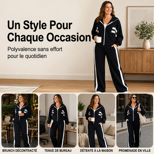 👜 -50 % sur toute la mode femme ! ✨Ensemble sportif 2 pièces à rayures pour femmes